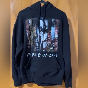 Black Hoodie with Friends Horror Print